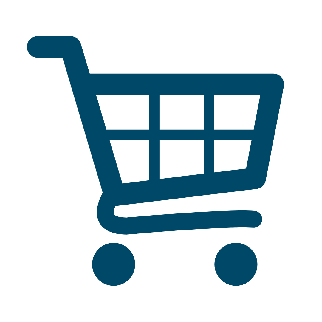 blue icon of shopping cart