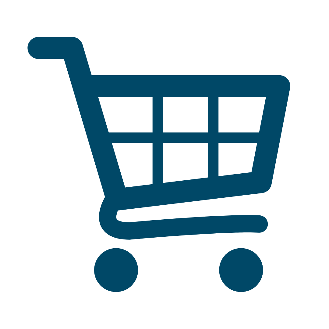 blue icon of shopping cart