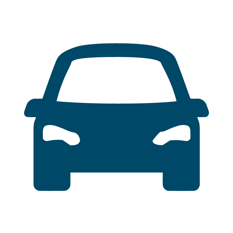 green icon of front-facing car