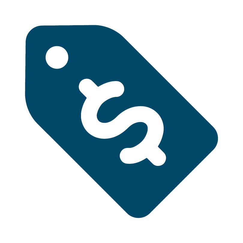 green icon of sales tag with dollar sign