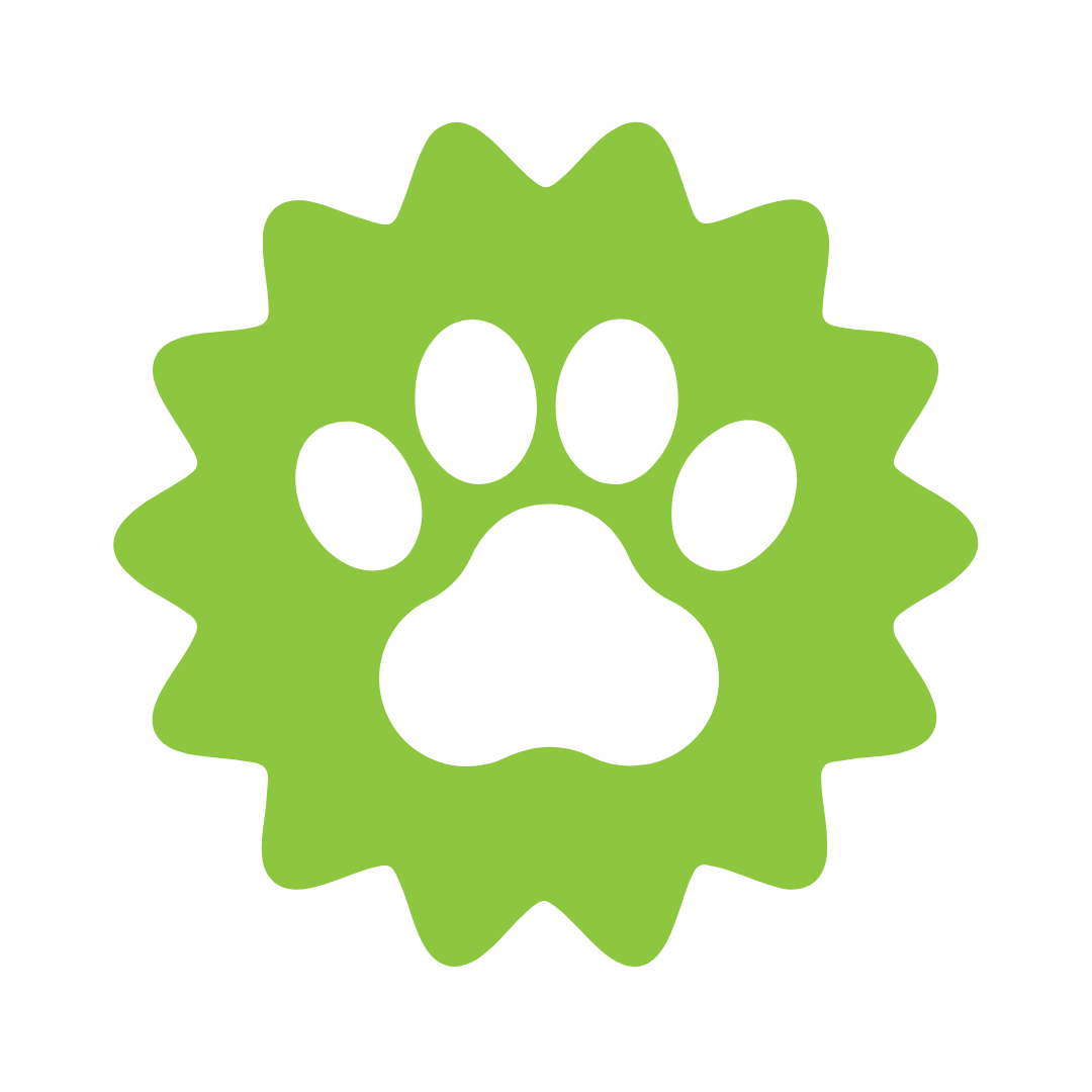 green icon of a stamp with a paw print on it
