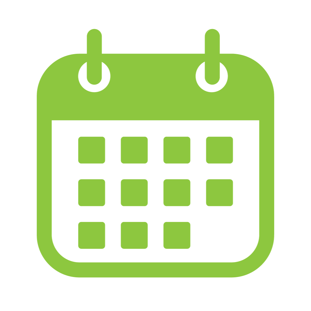 green icon of a calendar