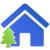 icon of a house with a tree in front of it