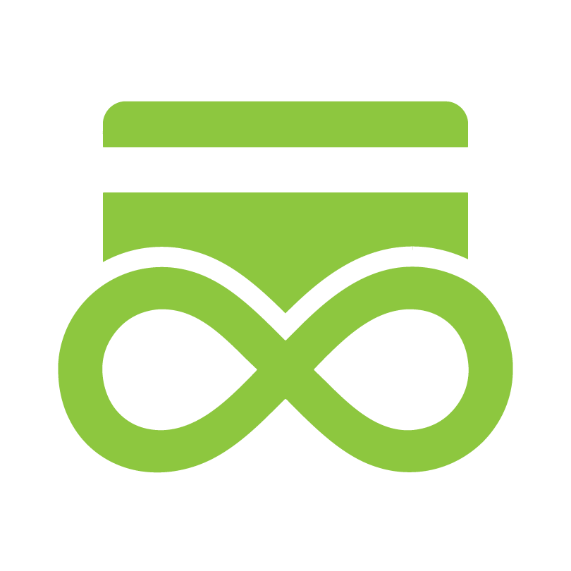 green icon debit card with infinity symbol