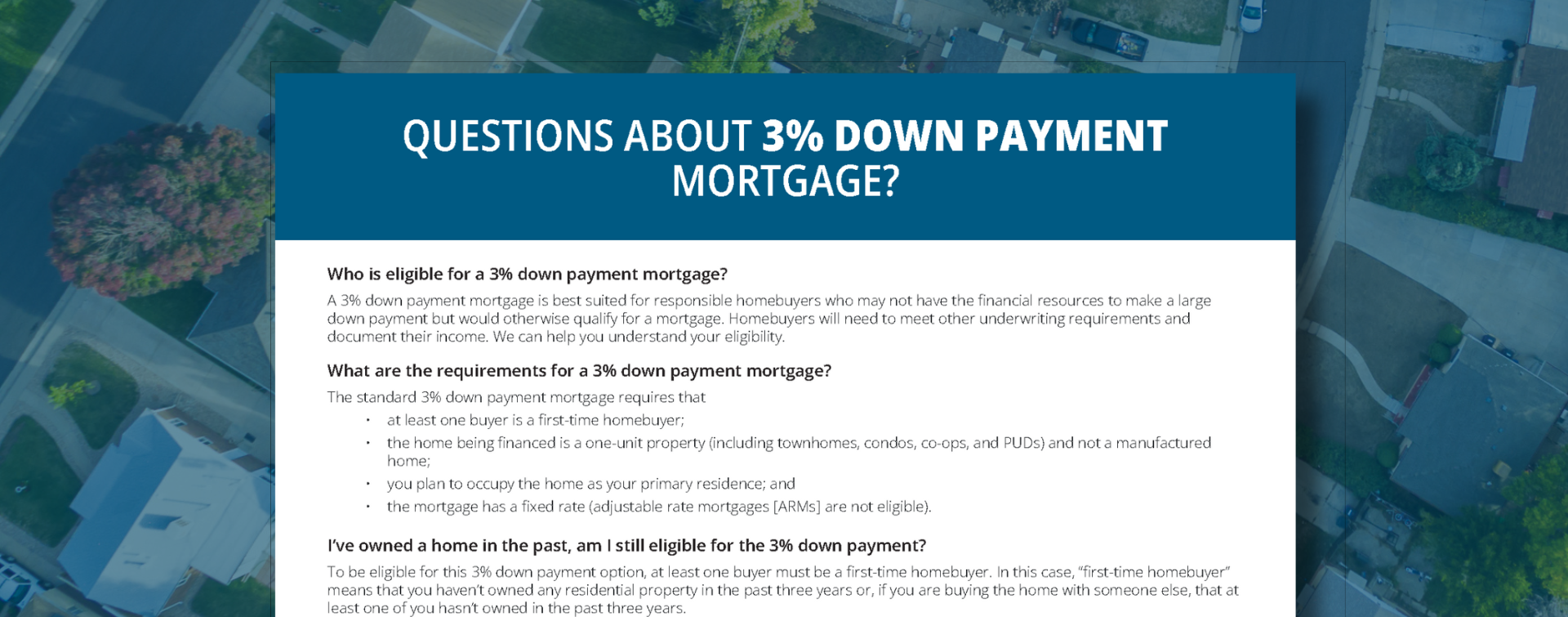 Screenshot of 3% Down Payment handout