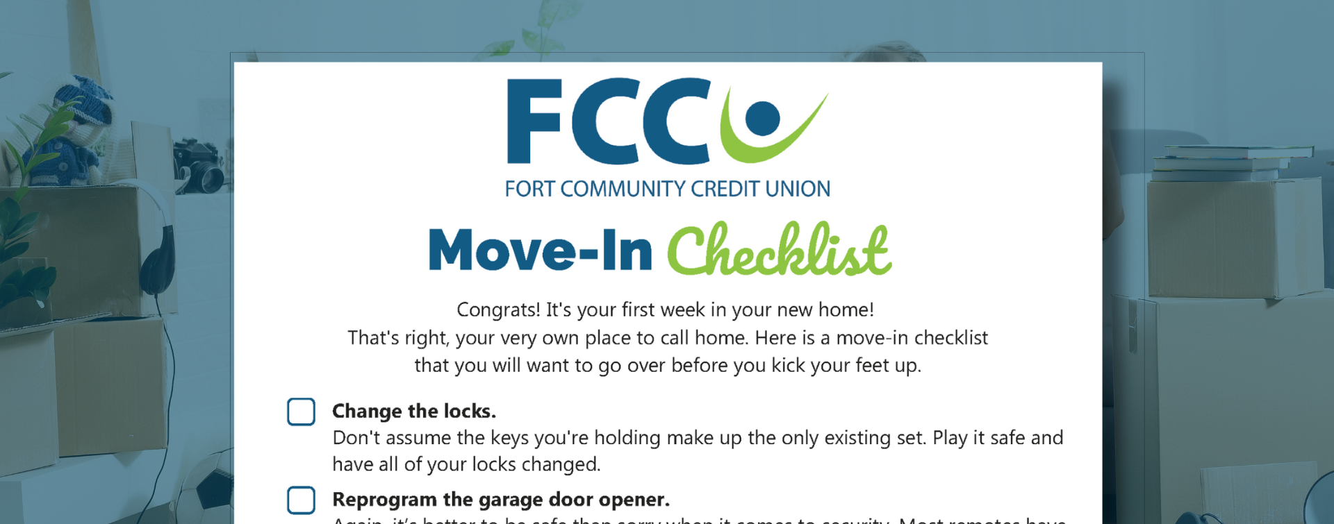 Screenshot of Move-In Checklist PDF