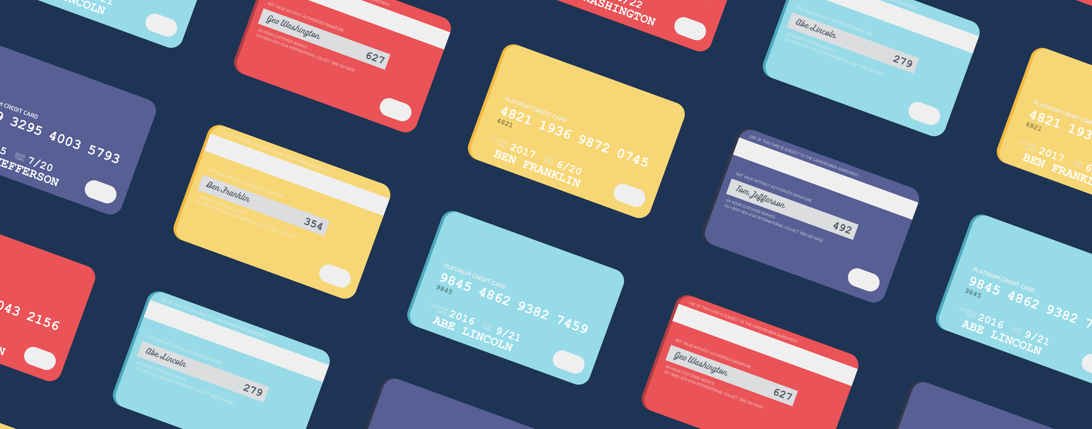 stylized graphic with credit card imagery