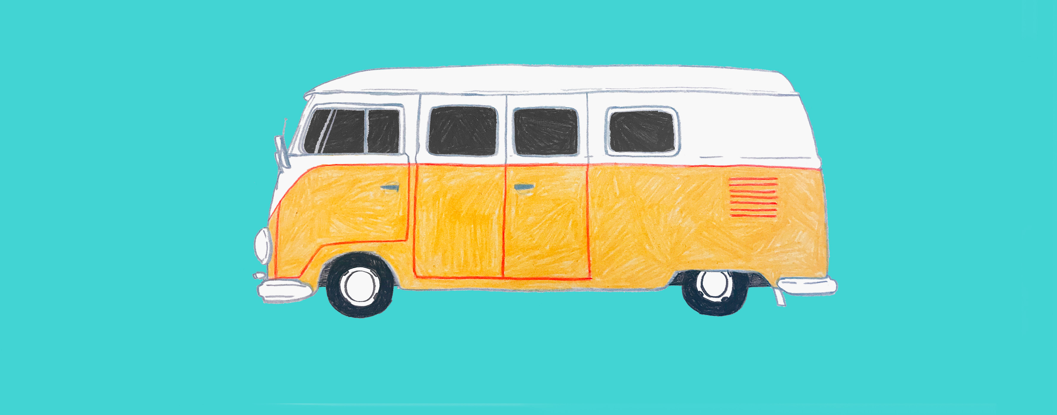 stylized graphic of a Volkswagen van